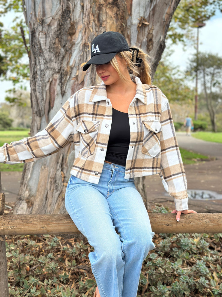 Plaid Cropped Jacket