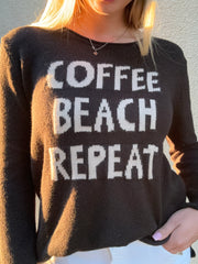 ‘Beach-Coffee-Repeat’ Knit Sweater