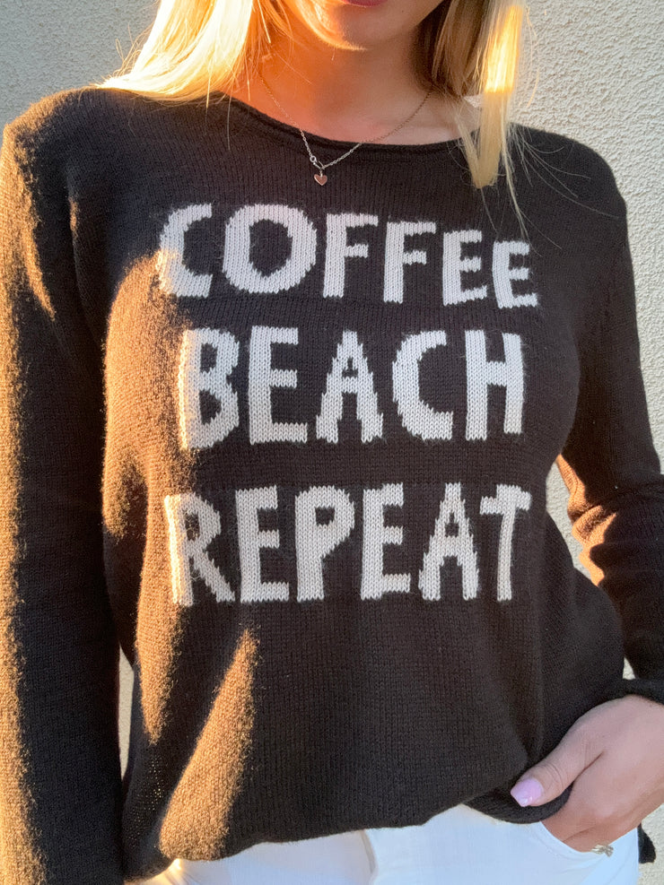 ‘Beach-Coffee-Repeat’ Knit Sweater