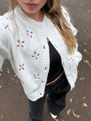 Pink Rose Knit Cardigan