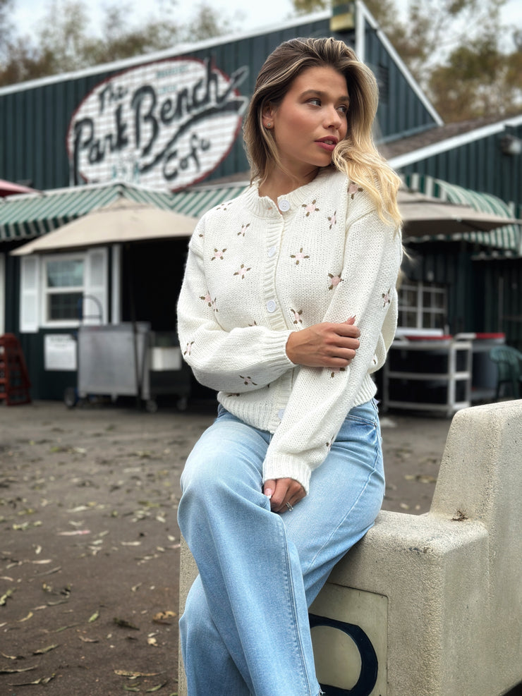 Pink Rose Knit Cardigan